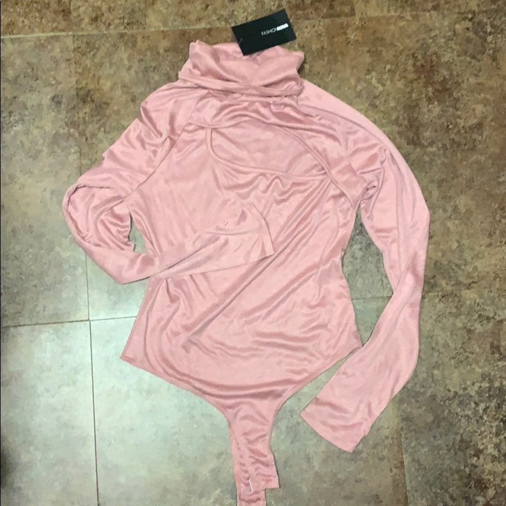 NWT FASHION NOVA MAUVE BODYSUIT- LARGE
